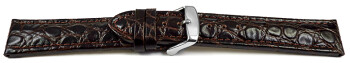Uhrenarmband - Leder - gepolstert - African - dunkelbraun 22mm Stahl