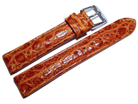 Uhrenarmband Leder gepolstert African hellbraun 18mm 20mm...