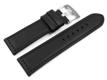 Uhrenarmband mit Breitdorn - Leder - Glatt - schwarz TiT - 22, 24 mm