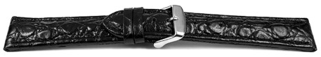 Uhrenarmband Leder gepolstert African schwarz 18mm 20mm 22mm 24mm