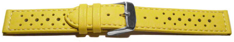 Uhrenarmband Leder Style gelb 16mm 18mm 20mm 22mm