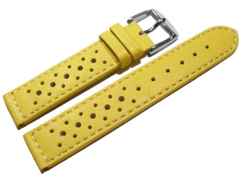 Uhrenarmband - Leder - Style - gelb - 18mm Gold