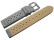 Uhrenarmband - Leder - Style - grau - 20mm Stahl