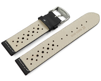 Uhrenarmband - Leder - Style - schwarz - 16mm Gold
