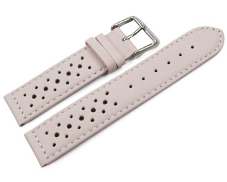 Uhrenarmband - Leder - Style - zartrosa - 16mm Stahl