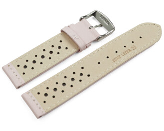 Uhrenarmband - Leder - Style - zartrosa - 16mm Stahl
