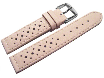 Uhrenarmband - Leder - Style - zartrosa - 18mm Stahl
