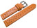 Uhrenarmband - Leder - Style - orange - 18mm Stahl