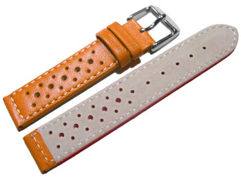 Uhrenarmband - Leder - Style - orange - 20mm Gold