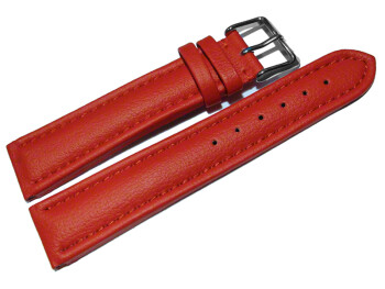 Uhrenband - gepolstert - Wasserfest - HiTech  Material - rot 18mm Stahl