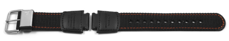 Casio Uhrenarmband Leder/Textil f. SGW-1000B-4 schwarz, orange Naht