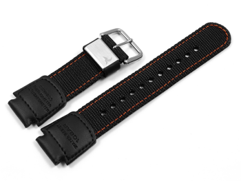 Casio Uhrenarmband Leder/Textil f. SGW-1000B-4 schwarz,...