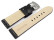 Uhrenarmband mit Breitdorn - Leder - Kroko - schwarz w. Naht - 22,24 mm