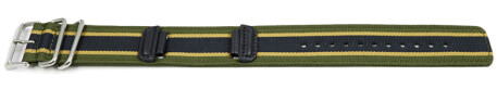 Textil Uhrenarmband Casio GA-100MC-3 grün, mittig gelb und schwarz