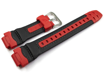 Uhrenarmband Casio Kunststoff rot/schwarz für...