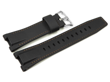 Leder Uhrenarmband Casio schwarz GST-W120L, GST-W120L-1A