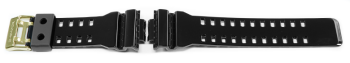 Casio Kunststoff Uhrenarmband schwarz glänzend GA-710GB-1A, GA-710GB goldfarbene Schließe