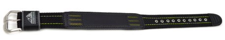 Ersatzarmband Casio Textil/Leder schwarz/grüne Naht für PRG-1500GB, PAW-1500GB, PRW-1500GB