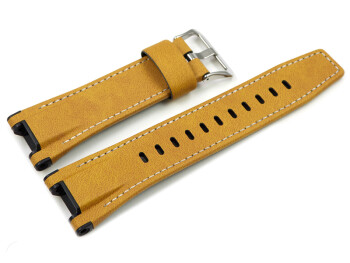 Leder Uhrenarmband Casio beige GST-W120L, GST-W120L-1B