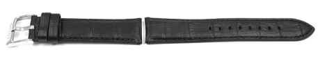 Leder-Uhrenarmband schwarz Lotus 15798 Krokoprägung