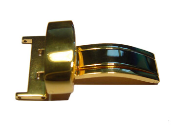 Einzel-Schließe - Faltschließe II - Edelstahl poliert - vergoldet 12mm