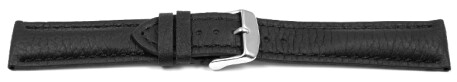 Uhrenarmband Hirschleder schwarz stark gepolstert sehr weich 20mm Stahl