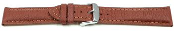 Uhrenarmband Hirschleder braun stark gepolstert sehr weich 24mm Stahl