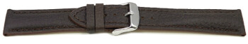 Uhrenarmband Hirschleder dunkelbraun stark gepolstert sehr weich 24mm Stahl