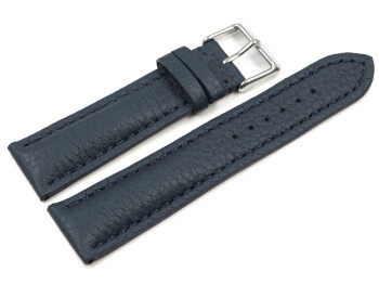 Uhrenarmband Hirschleder dunkelblau stark gepolstert sehr weich 18mm Gold
