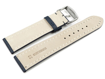 Uhrenarmband Hirschleder dunkelblau stark gepolstert sehr weich 18mm Gold