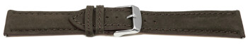 Uhrenarmband Leder pflanzlich gegerbt dunkelbraun mit Schnellwechsel-Federsteg 18mm Stahl