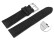 Uhrenarmband Leder pflanzlich gegerbt schwarz mit Schnellwechsel-Federsteg 18mm 20mm 22mm