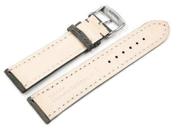 Uhrenarmband Leder pflanzlich gegerbt grau mit Schnellwechsel-Federsteg 18mm 20mm 22mm