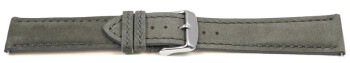 Uhrenarmband Leder pflanzlich gegerbt grau mit Schnellwechsel-Federsteg 18mm Gold