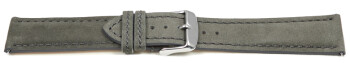 Uhrenarmband Leder pflanzlich gegerbt grau mit Schnellwechsel-Federsteg 22mm Stahl