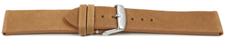 Uhrenarmband Rindleder - Rustikal - Soft Vintage - hellbraun - ohne Naht 18mm Stahl