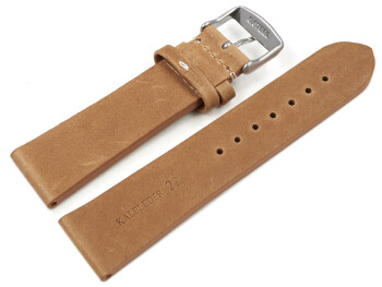 Uhrenarmband Rindleder Berlin Soft Vintage hellbraun 20mm Gold