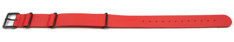 Uhrenarmband - Rot - echtes Leder - Nato - Schwarze Metallteile 22mm