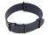 Uhrenarmband - dunkelblau - echtes Leder - Nato - Schwarze Metallteile 22mm