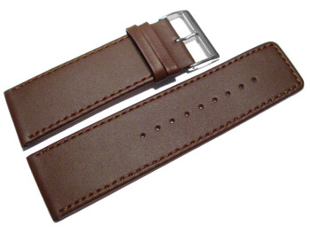 Uhrenarmband - echt Leder - glatt - braun - 34mm