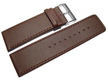 Uhrenarmband - echt Leder - glatt - braun - 36mm