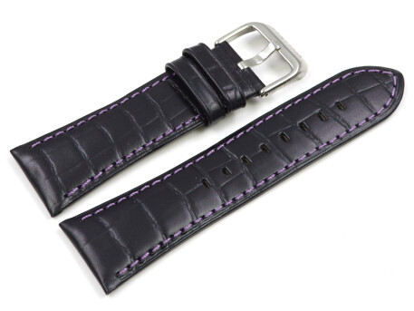Uhrenband Festina schwarz lila Naht für F16524/4