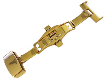 Einzel-Schließe - Butterfly - Gold - Edelstahl - poliert 18mm