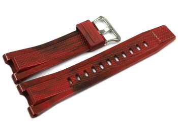 Casio Resin Uhrenarmband rot schwarz f. GST-210M-4A...