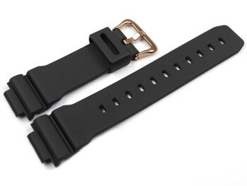 Casio Uhrenband schwarz mit roségold-farbener Schließe für DW-9052GBX-1A4 aus Resin
