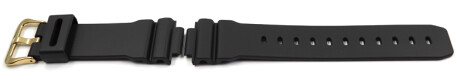 Casio Uhrenband schwarz mit gold-farbener Schließe für DW-9052GBX-1A9 aus Resin