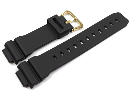 Casio Uhrenband schwarz mit gold-farbener Schließe für DW-9052GBX-1A9 aus Resin