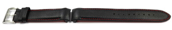 Casio Uhrenarmband Leder schwarz, rote Naht EQB-800BL-1A EQB-800BL