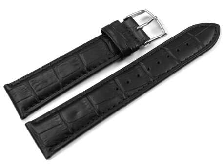 Leder-Uhrenarmband schwarz Lotus 18219 Krokoprägung...