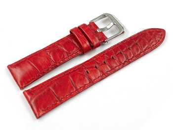 Uhrenarmband Lotus rot 15745/2 15745 Leder mit Krokoprägung